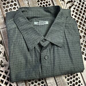 Johnston & Murphy Shirt Men's XXL Gray Black Dotted Button Down Long Sleeve